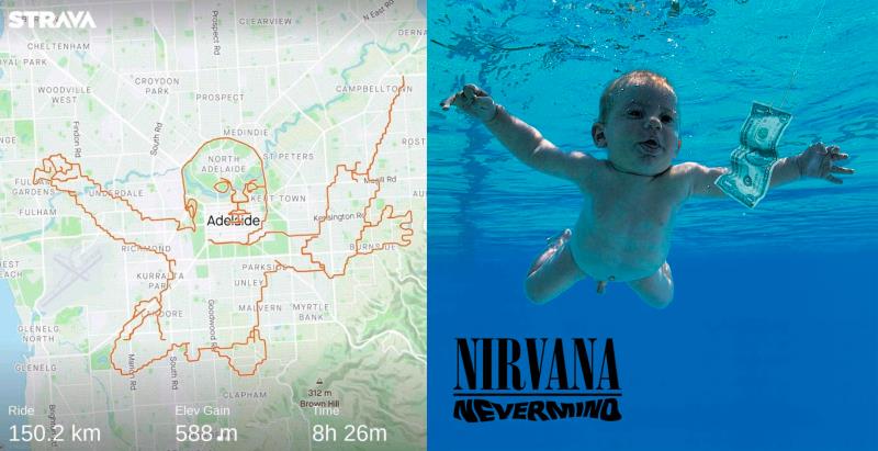 Comparativa entre el recorrido de Stokes y la portada de Nirvana