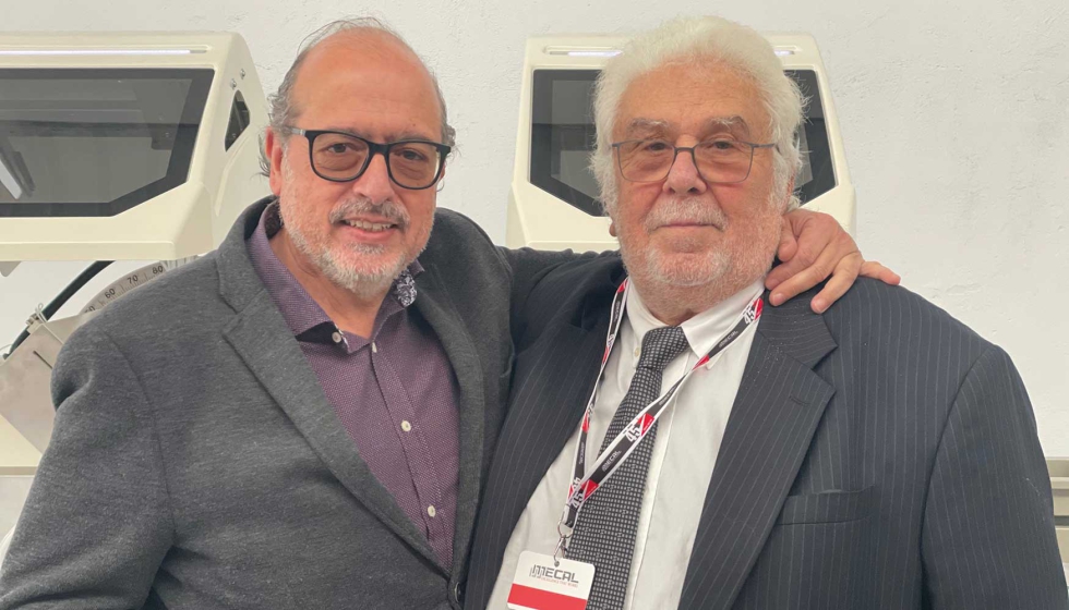 Xavier Bohigas, director de Novoperfil, y Ennio Cavezzale, propietario de Mecal, durante el acto de inauguracin de Mecal Ibrica...