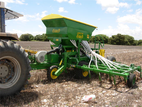 Seeder dragged shot of fence, ideal for direct seeding