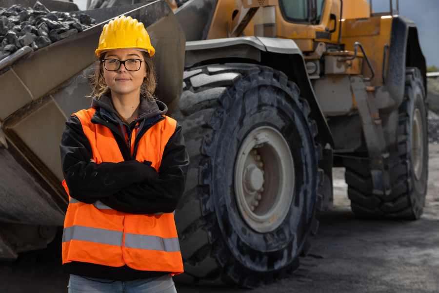 Rachel Dermody, operadora de m�quinas na Loughnane Concrete