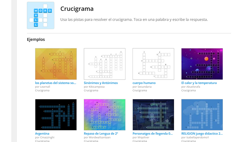 Plantilla crucigrama