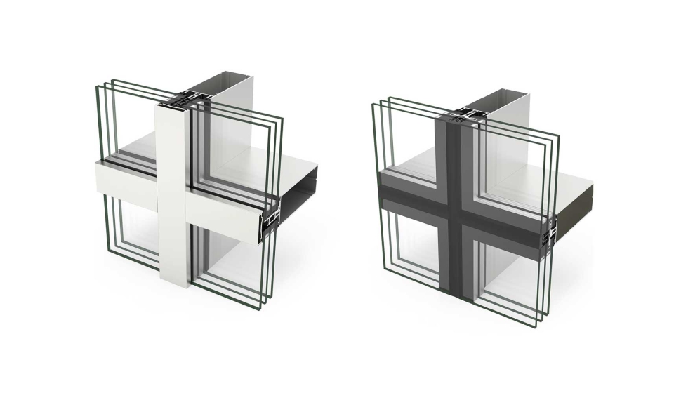 La fachada Stick 62 ofrece versiones de solo vidrio o con tapeta