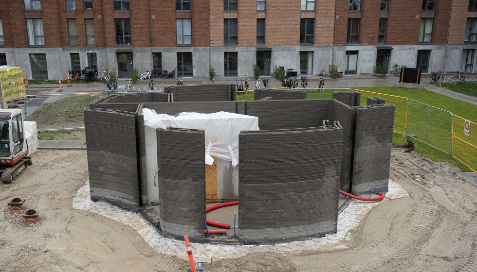 Detalle del primer edificio de hormign de bajo CO2 en Copenhague, que se construy en tan solo 5 das