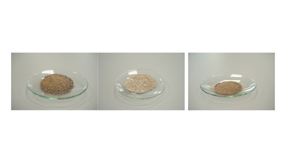 Imagen 2. Residuos acondicionados y estabilizados utilizados en el proyecto ESENCIAL. Piel de pia (A), cascarilla de arroz (B), piel de naranja (C)...