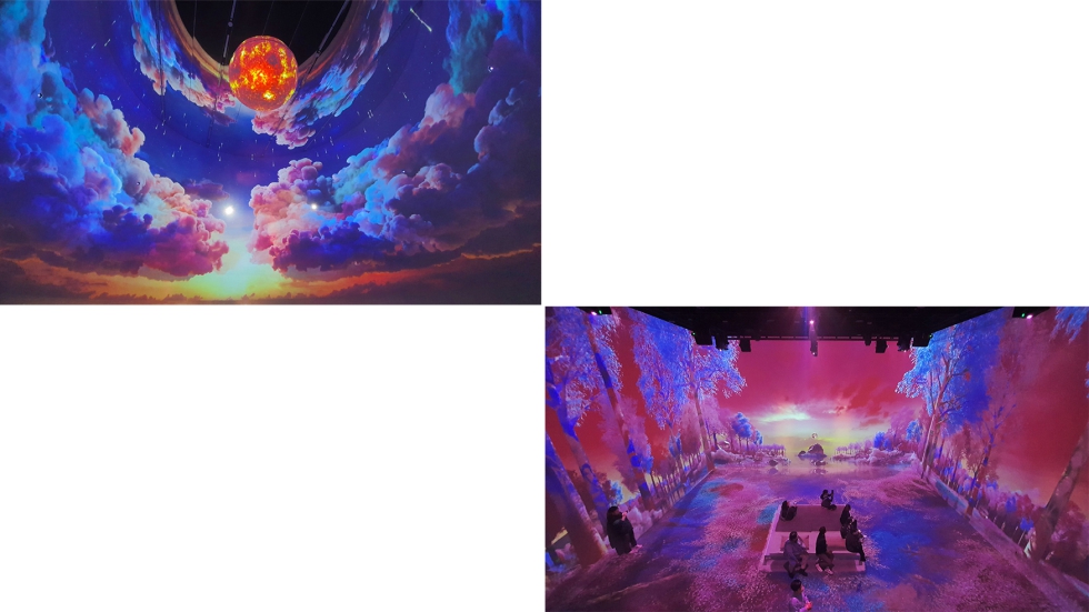 A la izquierda la zoina Surround y a la derecha la zona Soinfon�a con la soluciones de proyecci�n de Christie...