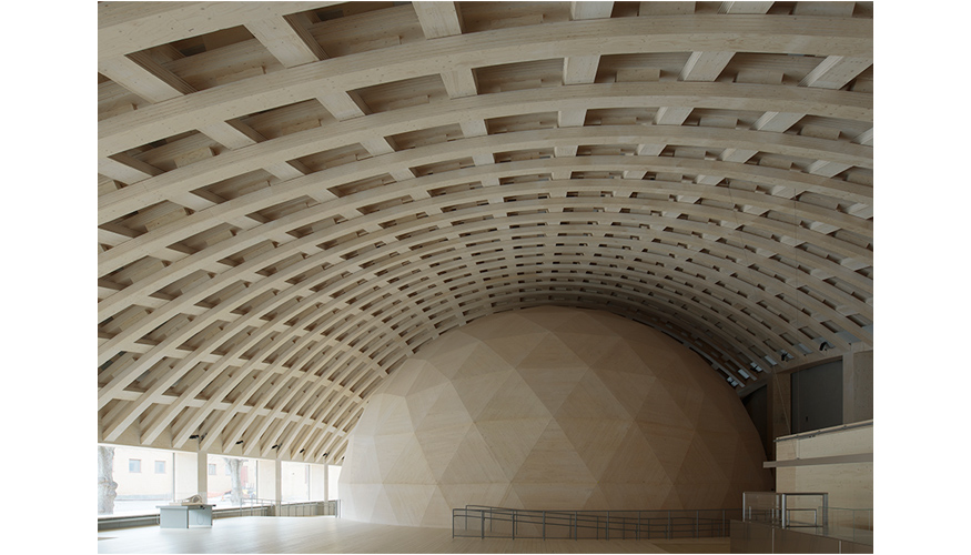 Detalle del interior de esta instalacin de madera que se ha inaugurado recientemente en el patio del Museo de Ciencia y tecnologa de Estocolmo...