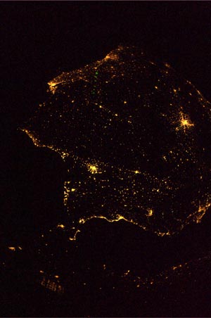 Fotografa nocturna de la pennsula Ibrica. (Crditos: ESA/NASA)