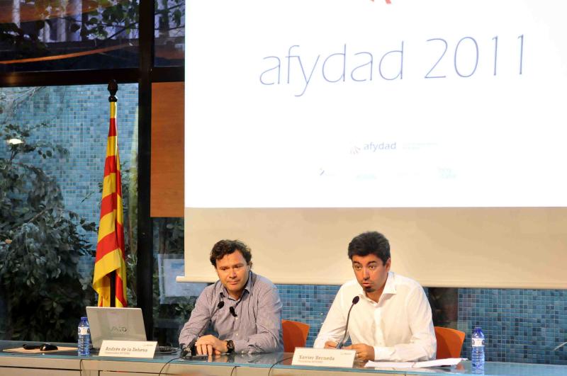 Andrés de la Dehesa, vicepresidente de Afydad, junto a Xavi Berneda, presidente Andrés de la Dehesa, vicepresidente de Afydad, junto a Xavi Berneda, presidente