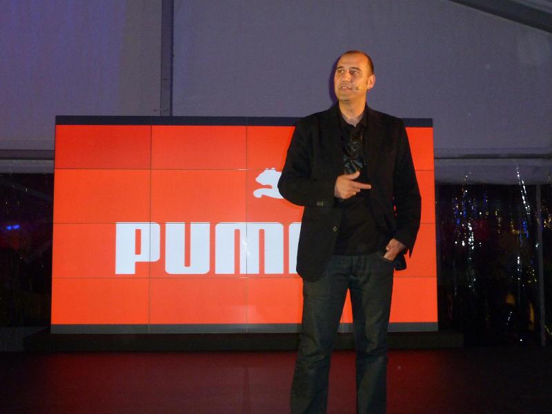 Javier Ortega, responsable de la filial espaola de Puma, durante su discurso