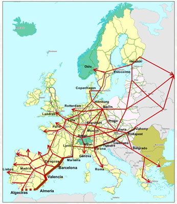 Se est trabajando para que el Corredor Mediterrneo pueda incluirse en la Red Bsica Transeuropea de Transportes...