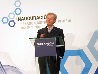 Per Holmberg, presidente de Hexagon Metrology Europe, durante la inauguracin del nuevo centro tcnico de la compaa en Vitoria-Gasteiz...