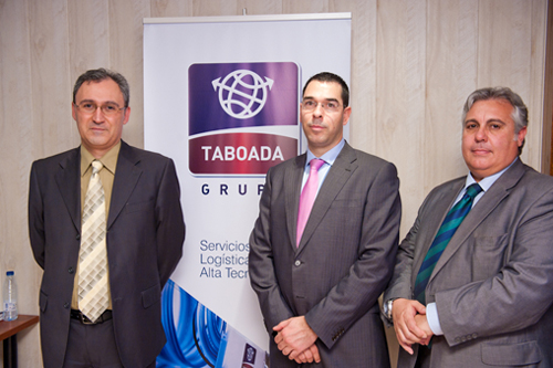 De izquierda a derecha, scar Rodrguez, director comercial en Barcelona, Javier Taboada, director general, y Santiago Herranz...