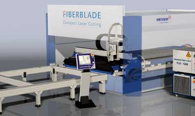 Sistema de lser de fibra Yterbium de IPG integrado en una mquina compacta de Messer, modelo FiberBlade