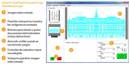 El FreeFlow AccXES Copy es un software exclusivo de copiado a color