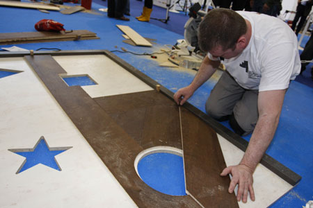 Installers of parquet in Construmat 2009 competition. Photo: Barcelona Fira/Construmat