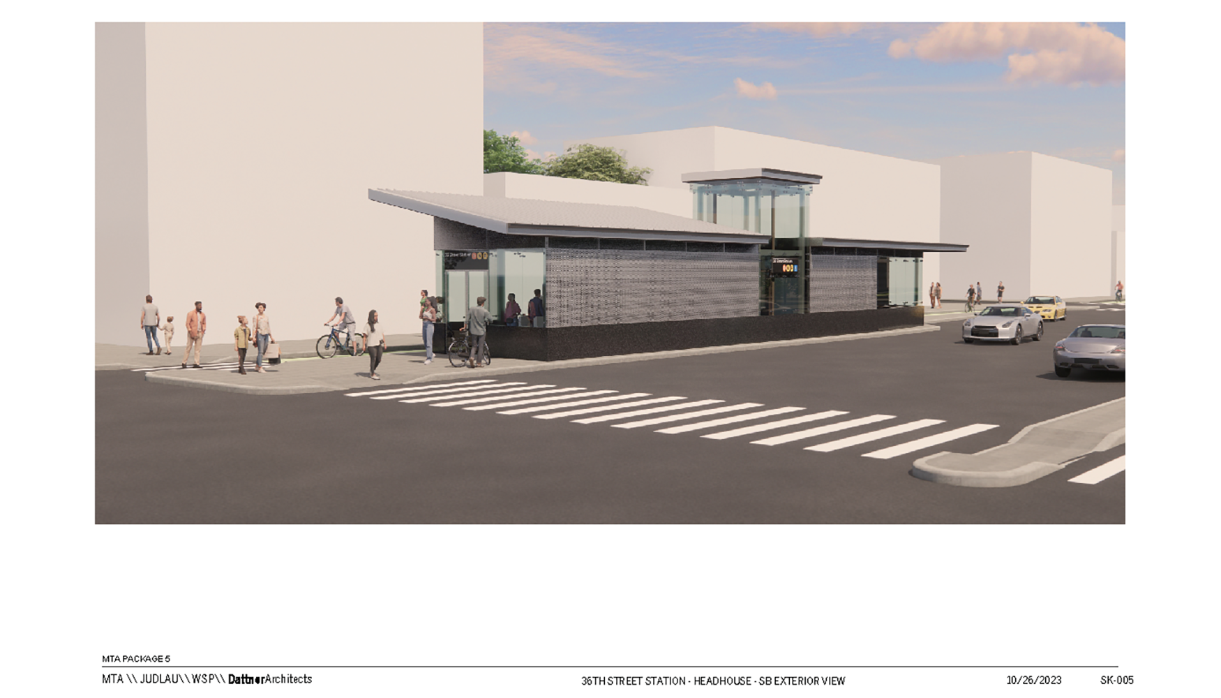 Vista exterior de 36TH Street Station. Foto: Dattner Architects