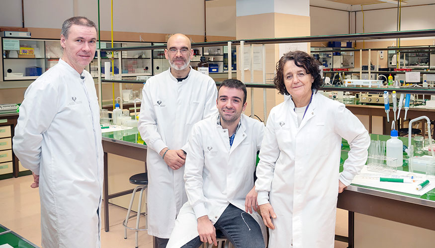 De izquierda a derecha, los investigadores Gustavo Amores, Igor Hernndez, Gorka Santamarina y Mailo Virto