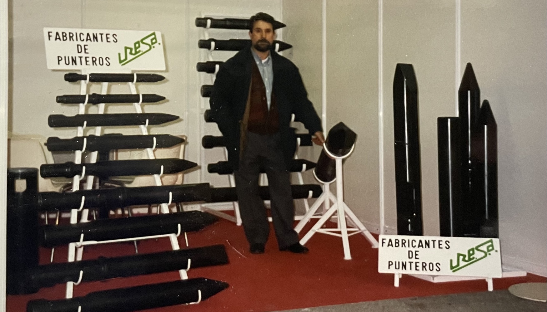 Avelino Cirilo de Gregorio en la primera Feria Internacional de Obra Pública en Madrid (1987)