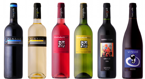 En la imagen, varios de los vinos producidos por la cooperativa agrcola de Garriguella