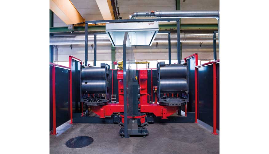 Posicionador de giro totalmente equipado con calderas. Foto: Fronius International GmbH