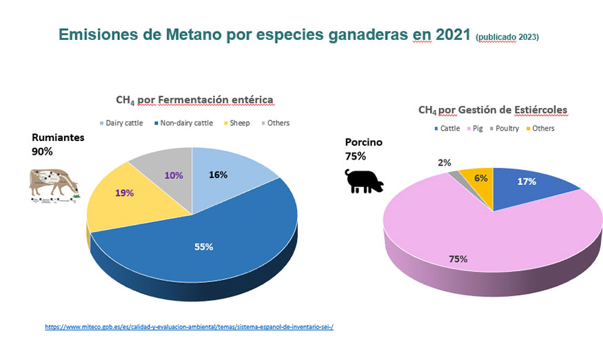 Figura 3. Emisiones de metano por especies ganaderas