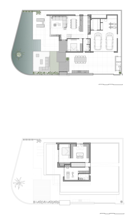 Planos de la planta baja y la principal de esta residencia que ha concluido Manuel Garca Arquitectos y que apuesta por los espacios amplios y...