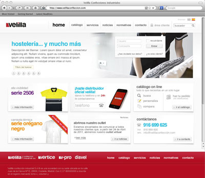 The new website of Velilla, with easy and simple access