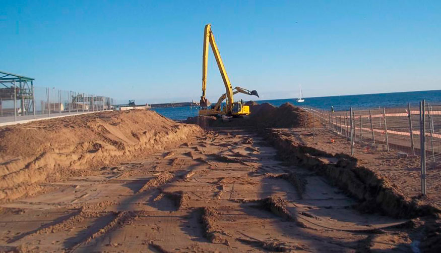 Imagen de las obras de construccin de la desaladora de Torrevieja, Alicante, que en la actualidad es...