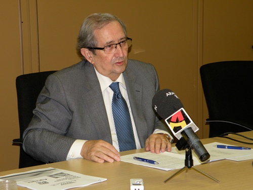 Pedro Rif Ferrer, presidente de Agragex, durante la presentacin de la memoria anual de la entidad en Figan