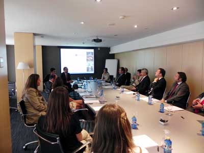 Marquina y Gonzlez durante la presentacin a los clientes de Tasinsa y Palladium