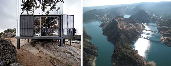 On the left, housing Garoza (vila), award-winning in the category building...