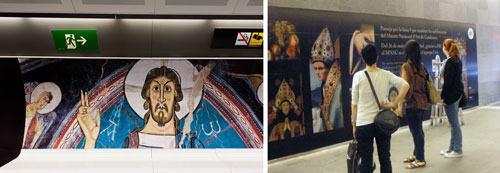 Con la exposicin en el Metro, el MNAC pretende provocar la inquietud de los pasajeros para que visiten el museo de Montjuc...