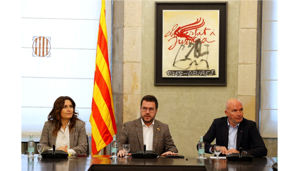 El presidente de la Generalitat de Catalua, Pere Aragons, durante la reunin de la Comisin Interdepartamental de la Sequa del 21 de marzo...