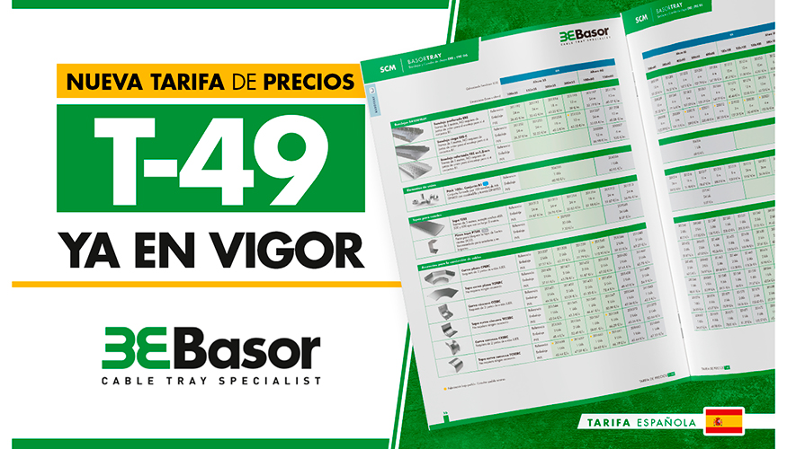 La Tarifa T-49, compuesta por diez familias de productos emblemticos de Basor Electric...