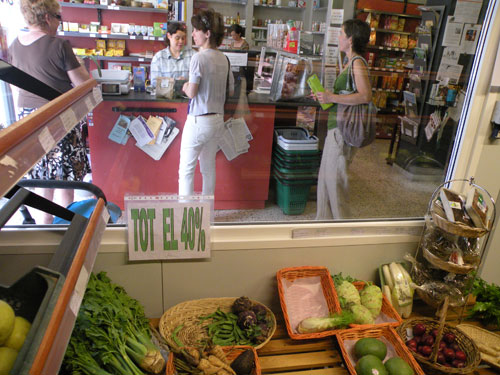 Interior of the House where preserved fruit and vegetables in season, with the output box...