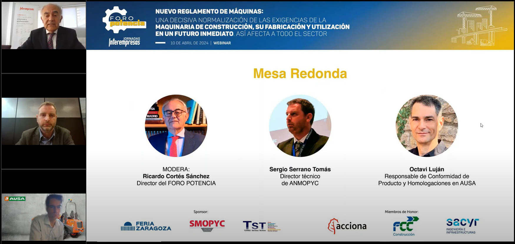 Mesa redonda dedicada al nuevo Reglamento de Mquinas, organizada por el Foro Potencia