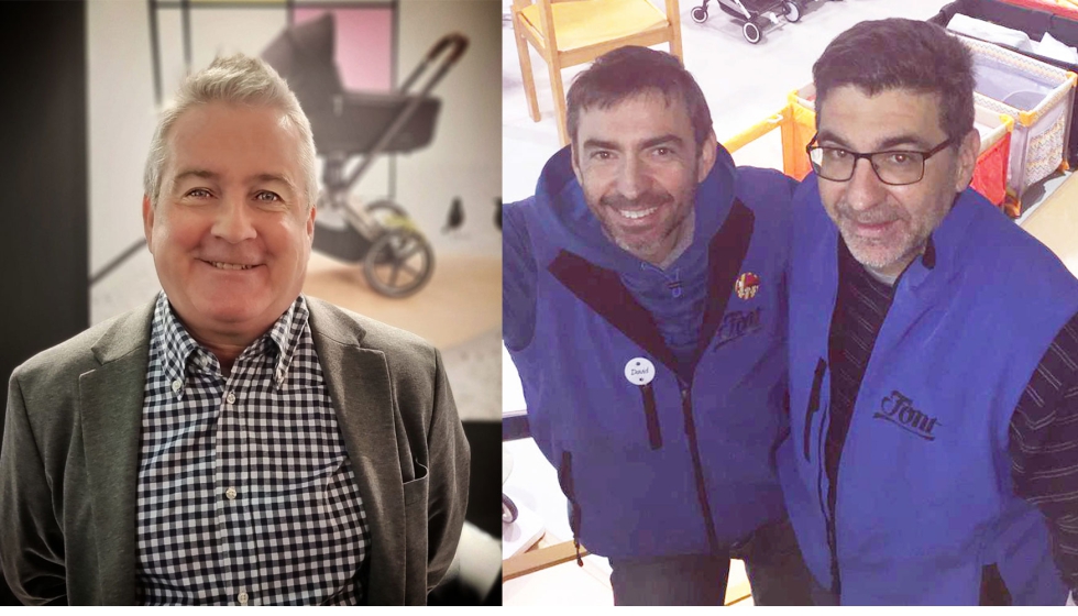 Philippe Darmigny, General Manager Spain & Portugal de Cybex, y Joan y David Font, gerentes de Font Puericultura