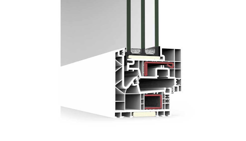 El sistema de A84 HO Passivhaus de Cortizo incorpora espumas especiales en marco y hoja