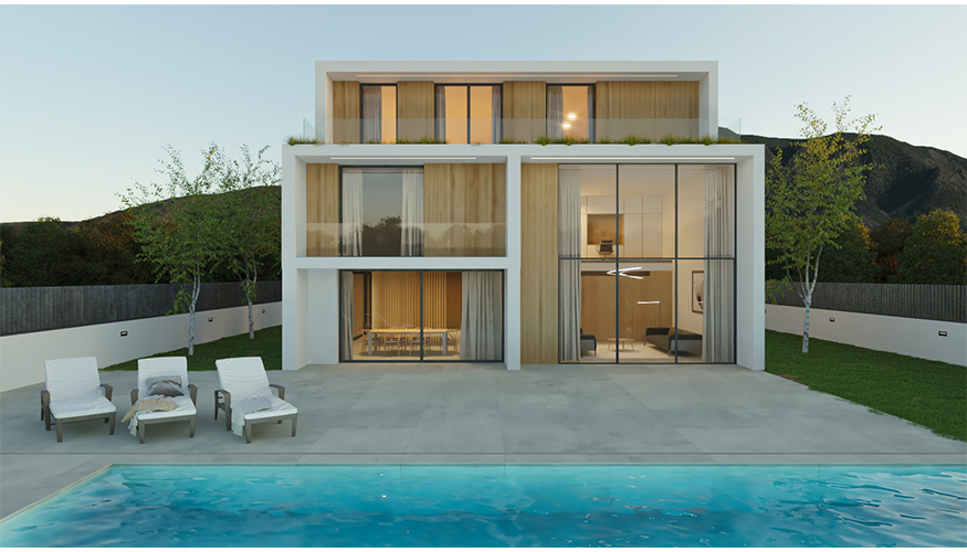 Render de la vista exterior la vivienda Arquima Sant Cugat 1