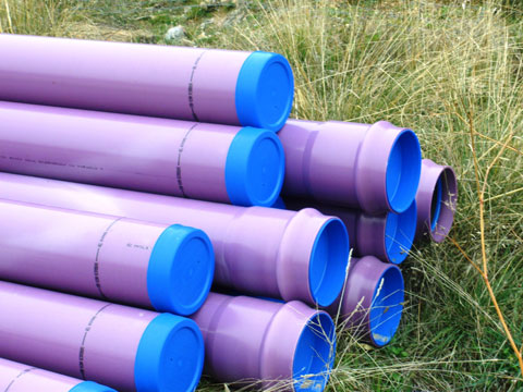 Collection of Molecor pipes for reclaimed water