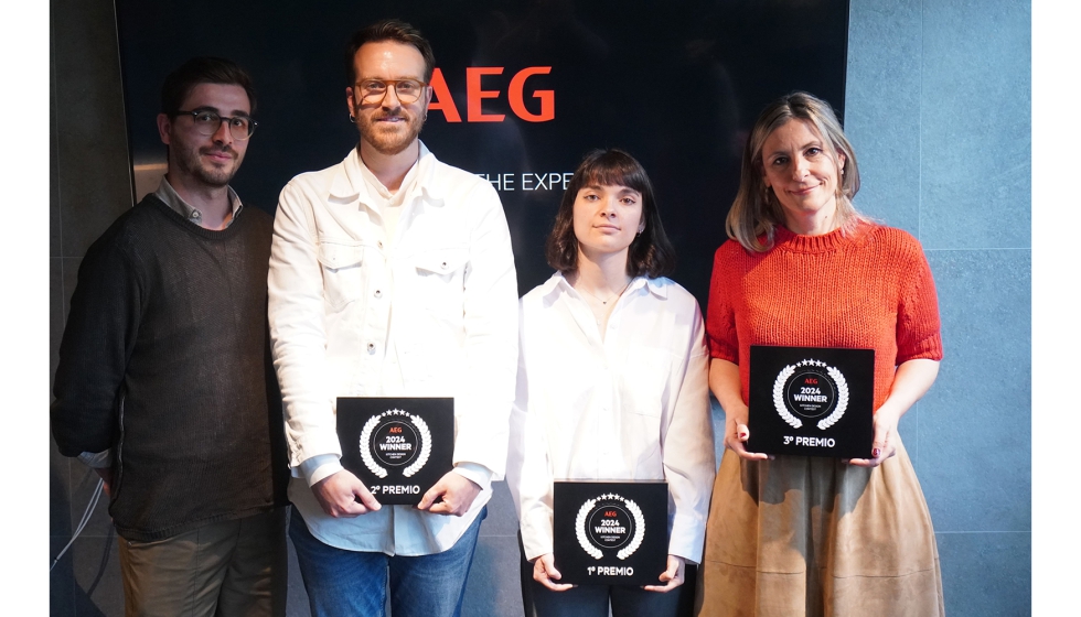 Ganadores del primer, segundo y tercer premio del I Concurso Nacional de Cocina organizado por AEG