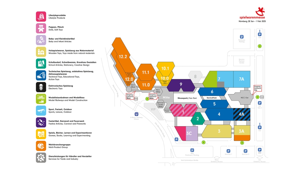 Plano del recinto de la Spielwarenmesse 2025