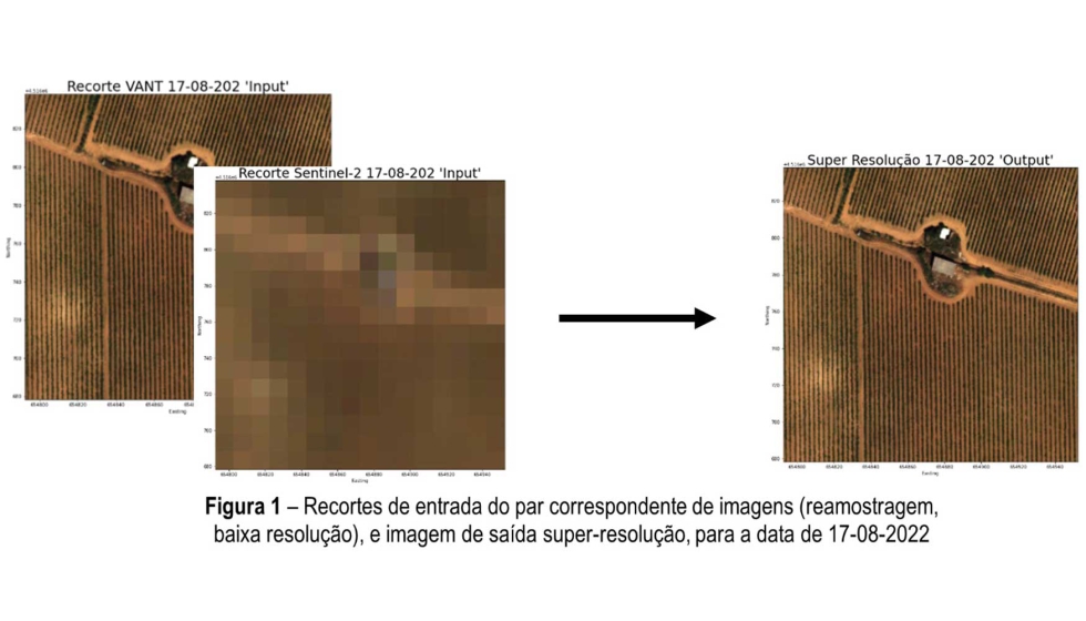 Figura 1  Recortes de entrada do par correspondente de imagens (remostragem, baixa resoluo)...
