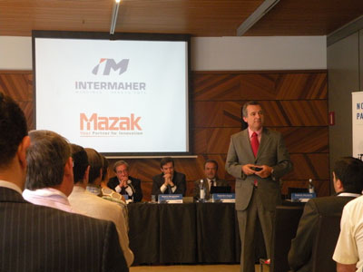 Roberto Hernando, Manager of Intermaher, during his speech