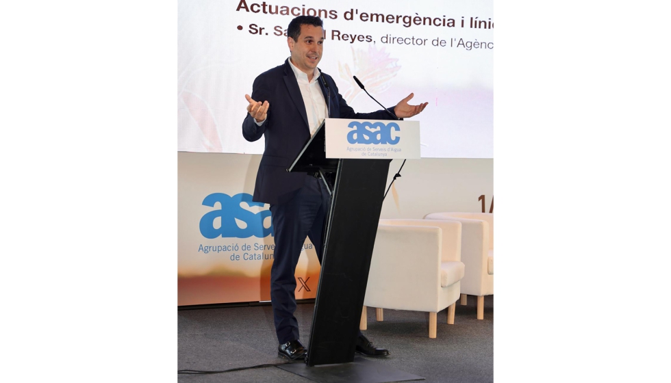 El director de la Agencia Catalana del Agua (ACA), Samuel Reyes, en un momento de su intervencin