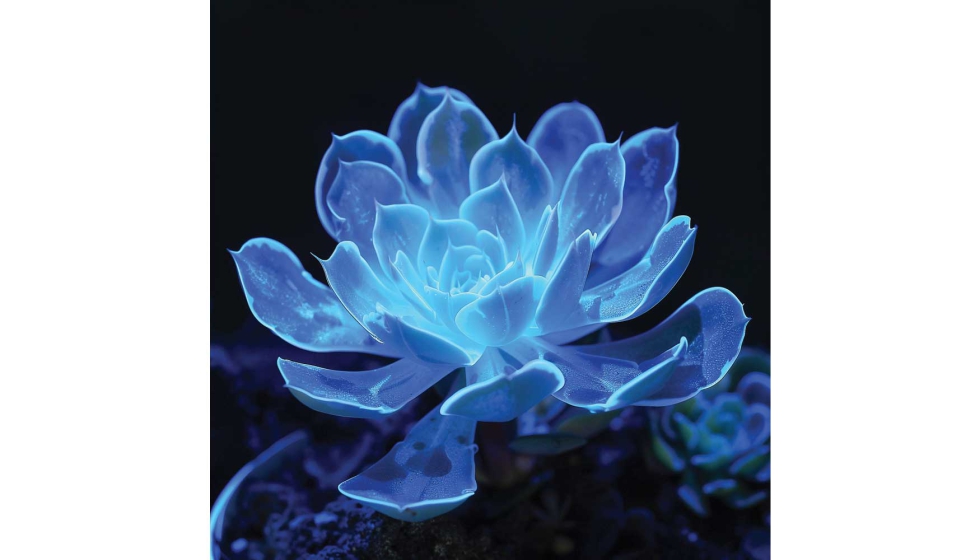 Imagen de una de las especies de plantas bioluminiscentes desarrollada por Bioo
