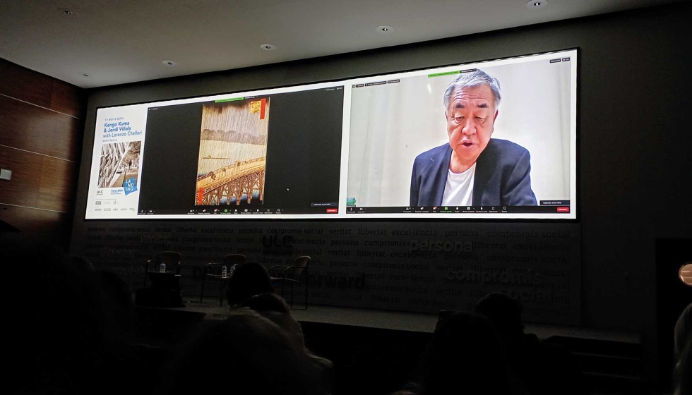 Intervención de Kengo Kuma en la conferencia del ciclo Foros 2024 de UIC Barcelona Intervención de Kengo Kuma en la conferencia del ciclo Foros 2024 de UIC Barcelona
