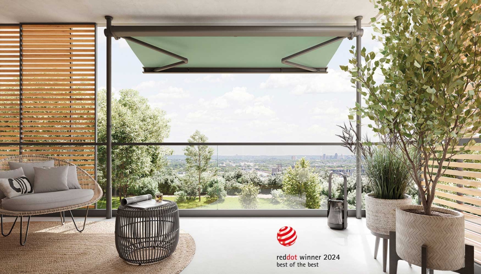 El nuevo toldo para balcones markilux 900 ha sido galardonado, por su innovador sistema de fijacin y su forma estilizada, con el Red Dot...