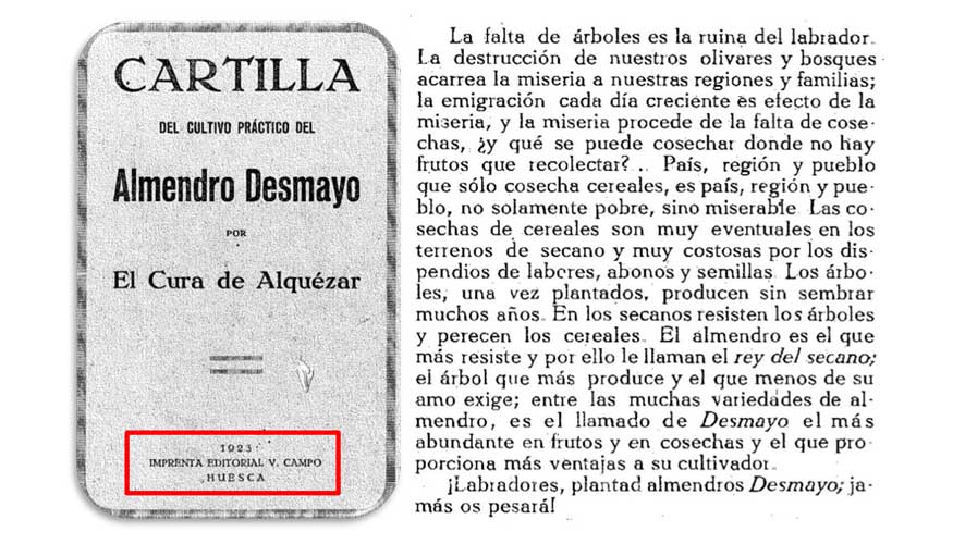 Ya en la cartilla del cura de Alquezar (Huesca), en 1923, se adverta que el cultivo de los cereales conduca a la miseria...