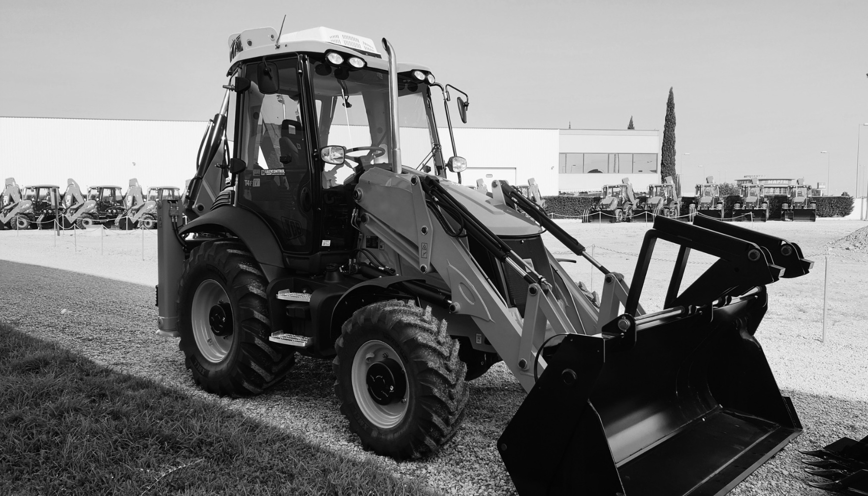 Retrocargadora equipada con sistema de aire acondicionado de Bergstrom